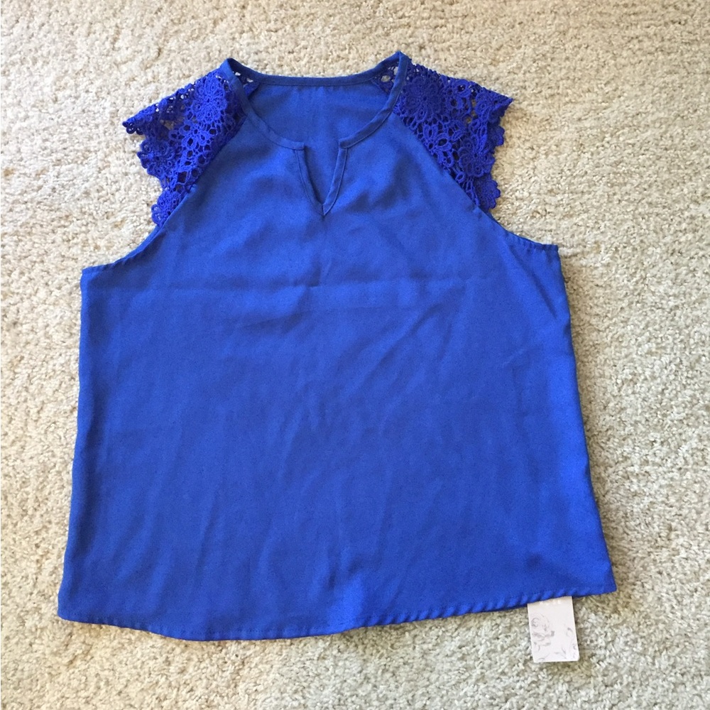 Royal blue lace top